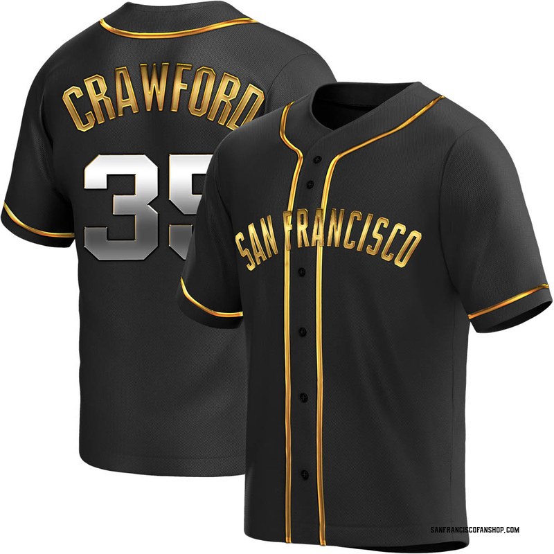 Brandon Crawford Men's San Francisco Giants Alternate Jersey - Black Golden  Replica