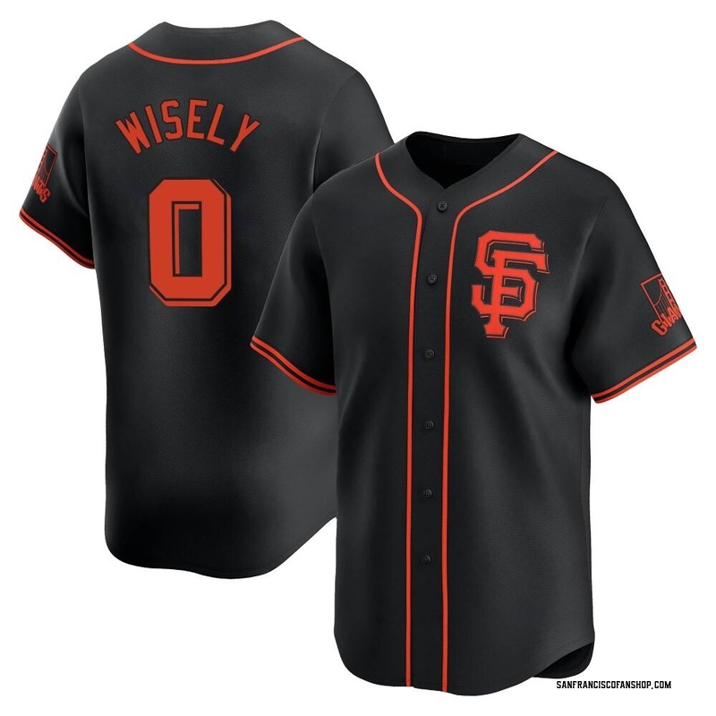 Brett Wisely Men's San Francisco Giants Alternate Jersey - Black Limited