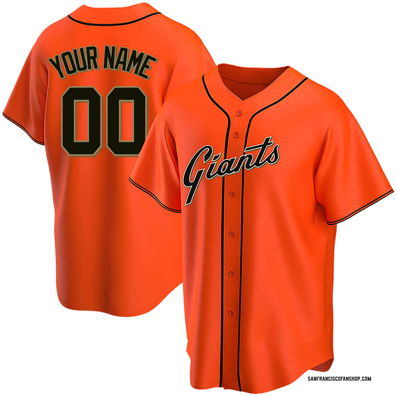 Custom Men's San Francisco Giants Alternate Jersey - Orange Replica