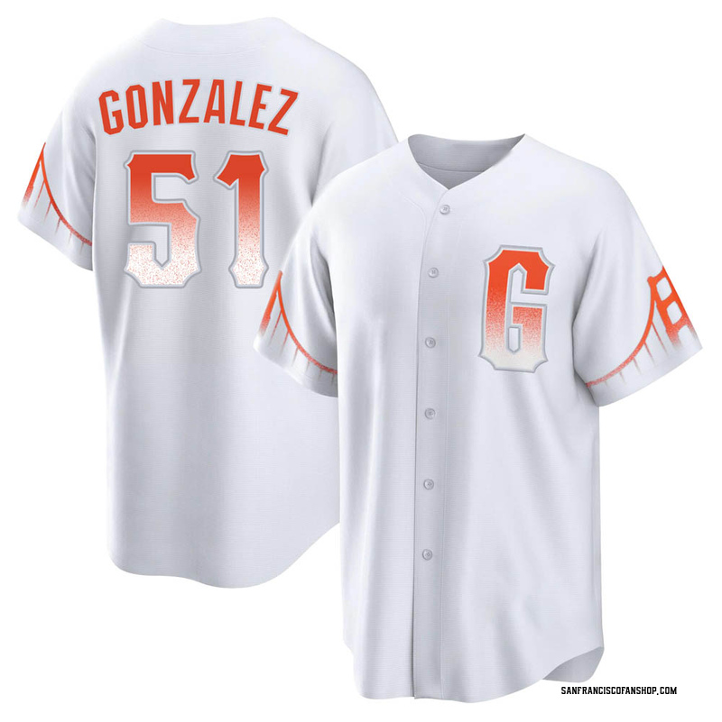 Luis Gonzalez Men's San Francisco Giants Home Cooperstown Collection Jersey  - White Replica